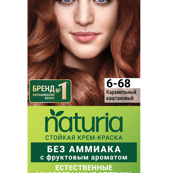 Крем-краска для волос Палетт Naturia стойкая 6-68 Карамельный каштановый 110 мл