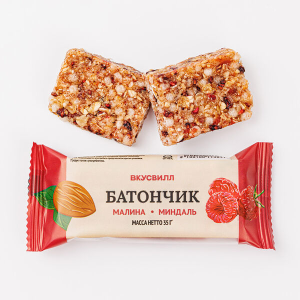 Батончик ВкусВилл Малина-миндаль 35 г