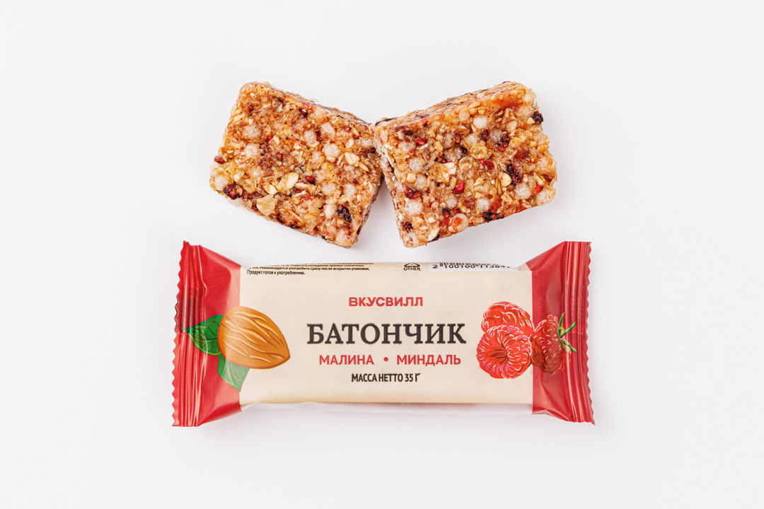 

Батончик ВкусВилл Малина-миндаль 35 г