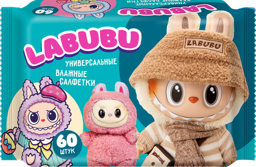 

Салфетки влажные Labubu 60 шт. дизайн упаковки в ассортименте