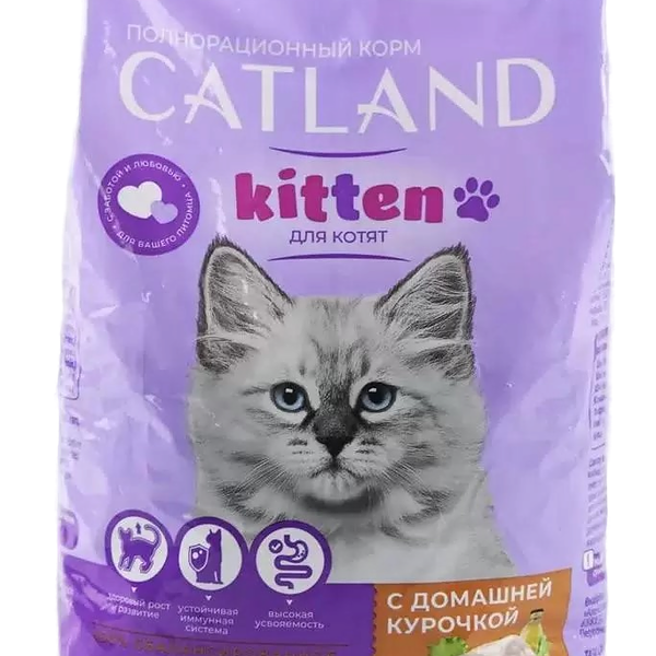 Сухой корм для котят Catland с домашней курочкой 350 г