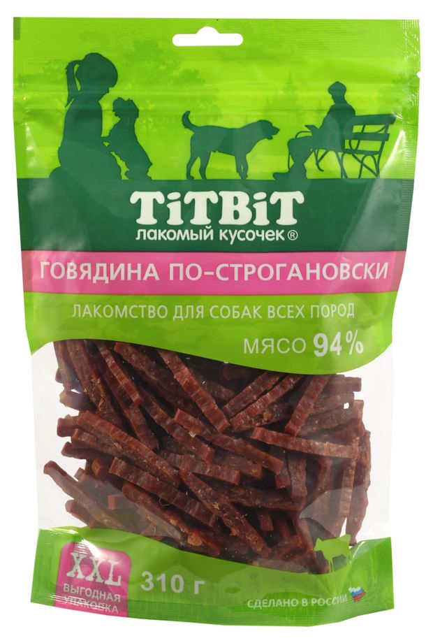 

Лакомство для собак Titbit Говядина по-строгановски XXL 310 г