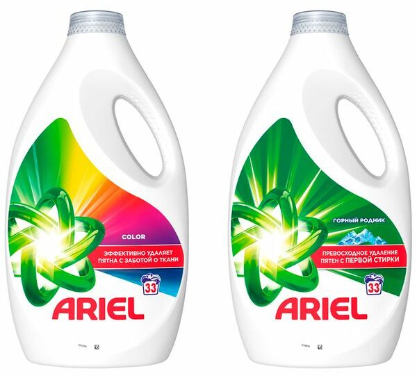 Набор гелей для стирки Ariel Горный родник 2.145 л + Color 2.145 л