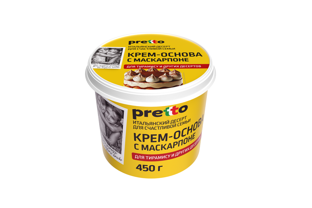 

Крем-основа с маскарпоне Pretto Сливочный для тирамису 50% 450 г