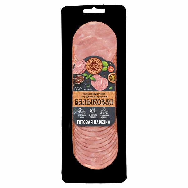 Колбаса Мясная история Балыковая полукопченая 200 г