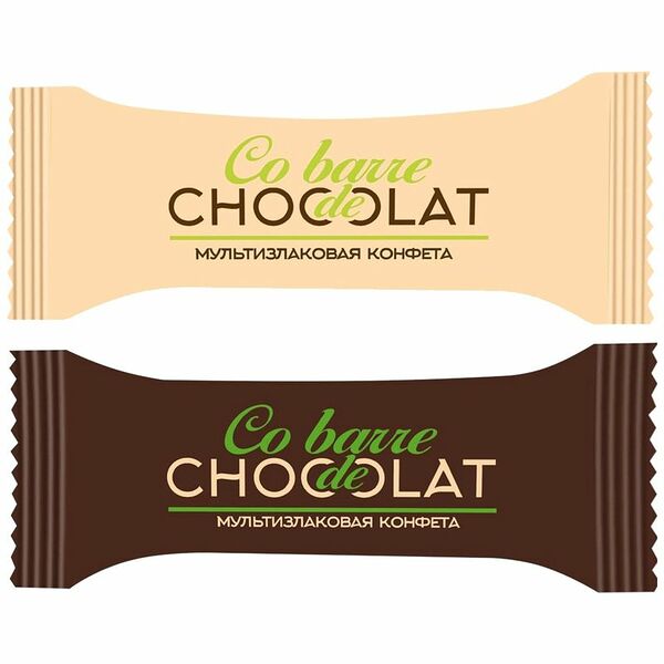 Конфеты Co barre de Chocolat мультизлаковые ассорти с белой и темной глазурью вес