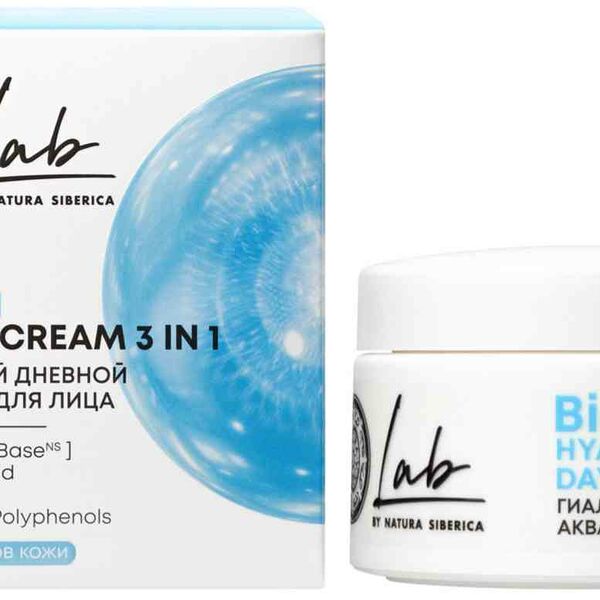 Гиалуроновый дневной аква-крем Natura Siberica Lab Biome Hyaluron для лица 3в1 50 мл