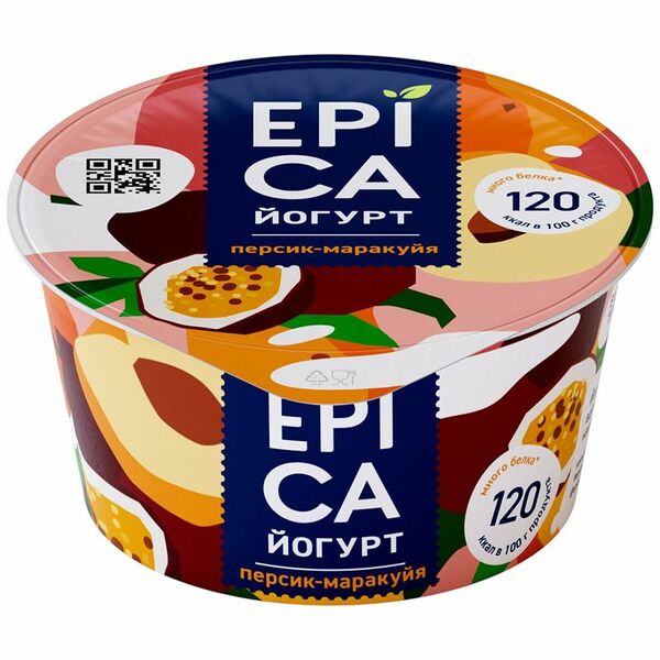 Йогурт Epica Персик-Маракуйя 4.8%, 130 г