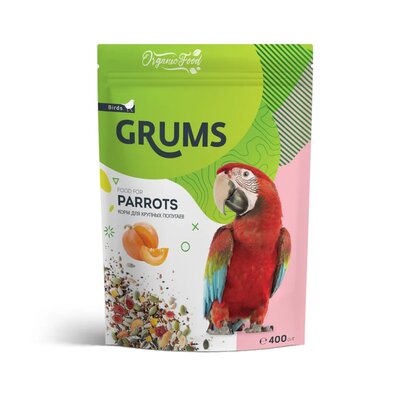 Корм GRUMS для крупных попугаев, 400 гр.