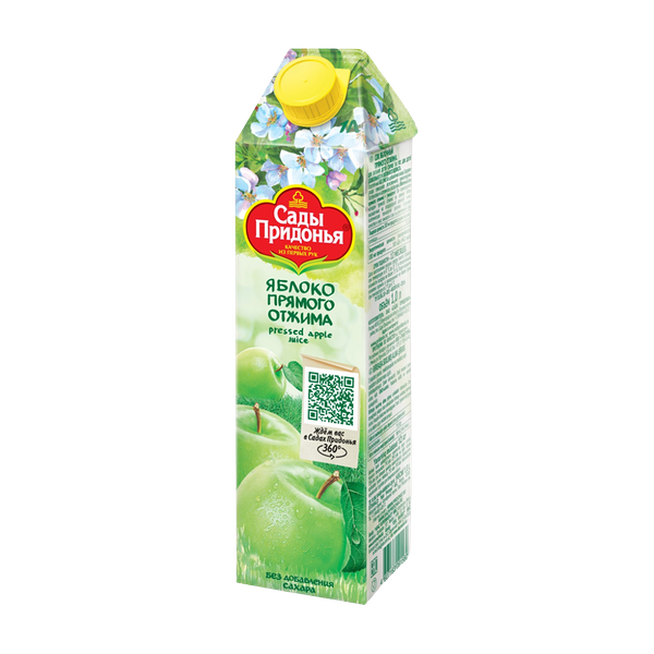 Сок Сады Придонья яблочный прямого отжима осветленный 1 л