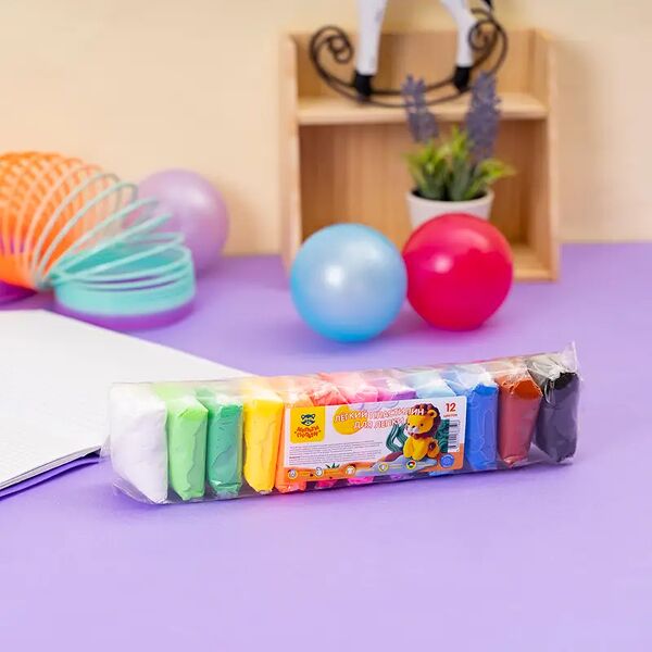 Пластилин лёгкий, Мульти-Пульти, 12 цветов