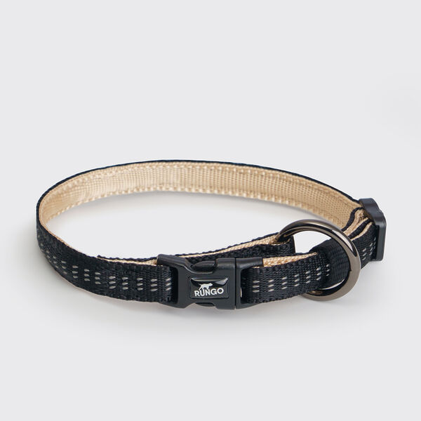 Ошейник Rungo Downtown XS: 20–30 см х 10 мм черный с бежевым