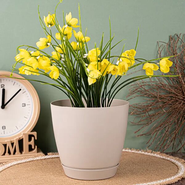 Горшок для цветов с поддоном, СТАРИНА, 2,2 л, в ассортименте