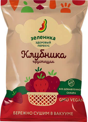 

Клубника Зеленика Здоровый ягодный перекус сушёная 15 г