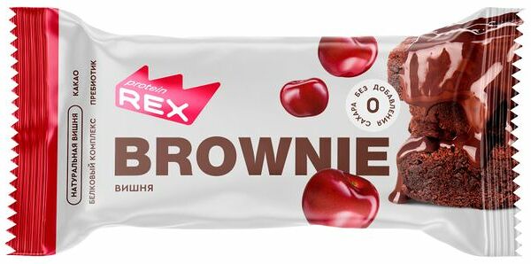 Пирожное ProteinRex Brownie вишневое протеиновое 50 г