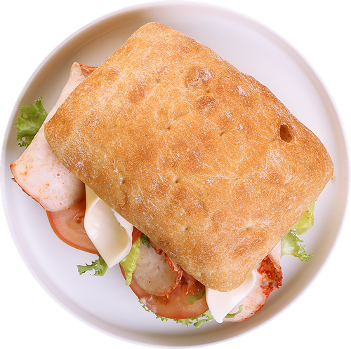 

Брускетта Лента Fresh с сочным куриным филе и соусом цезарь 250 г