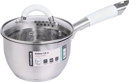 

Ковш Homeclub Мятный (Mint) нержавеющая сталь силиконовые ручки 1.5 л