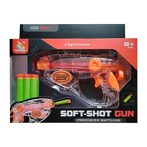Бластер с пулями в прозрачном корпусе Lefan Toys 17 см в ассортименте