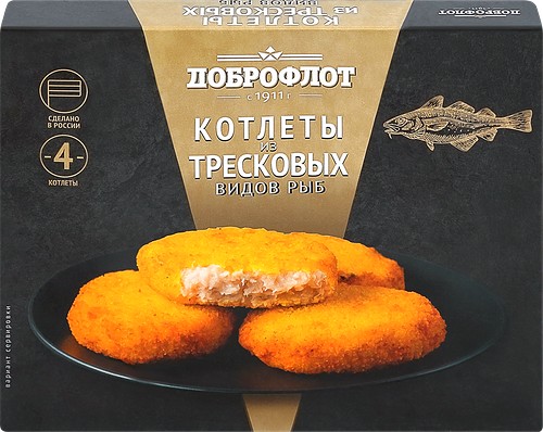 Котлеты тресковые Доброфлот в панировке 340 г