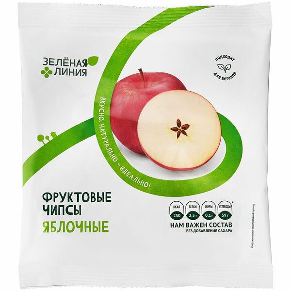 Чипсы фруктовые яблочные Зелёная Линия 25 г
