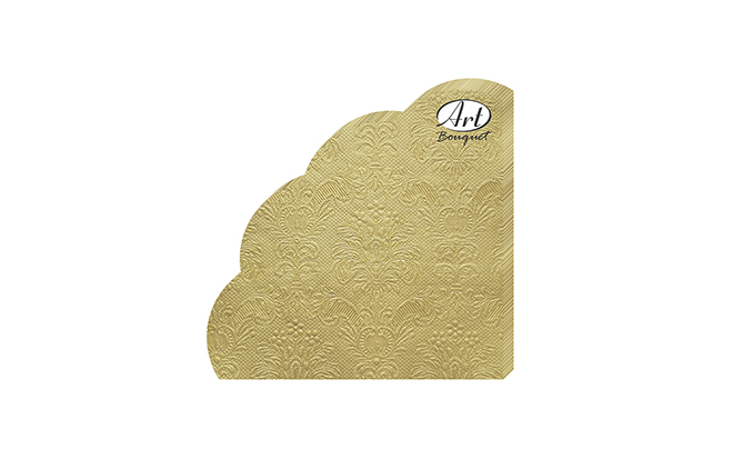 

Салфетки бумажные Art Bouquet RONDO Золото Борокко 3сл, 32см, 12 шт