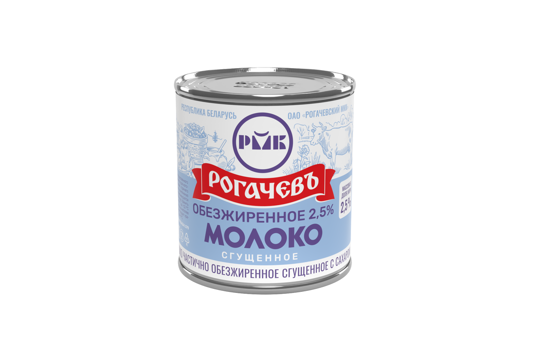 

Молоко сгущенное обезжиренное Рогачевъ с сахаром 2.5%, 380 г