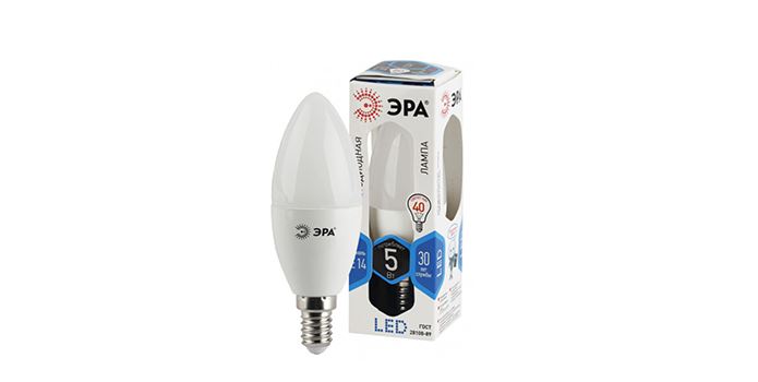 

Лампа светодиодная Эра led smd B35-5w-840-E14