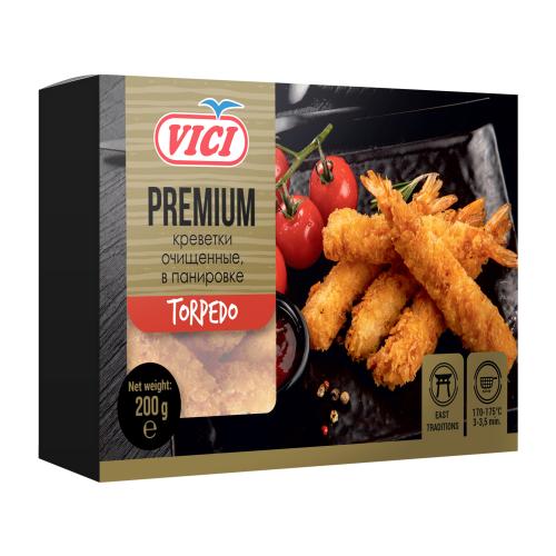 

Креветки замороженные Vici Torpedo белоногие, очищенные с хвостом 200 г
