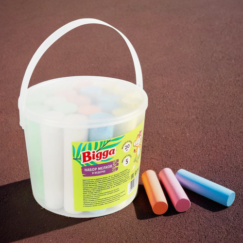 

Игрушка Bigga Цветной мел в ведерке, 20 шт