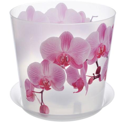 

Кашпо Орхидея с подставкой 1.2 л 12.5 х 10.5 х 12.5 см дизайн в ассортименте