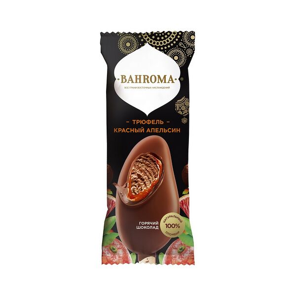 Мороженое Bahroma эскимо двухсл Fondant трюфель-красн апельсин в шок 75г