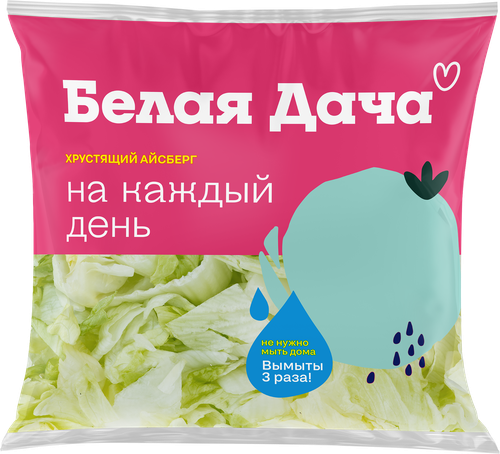 

Салат свежий Белая Дача Хрустящий айсберг резаный 150 г