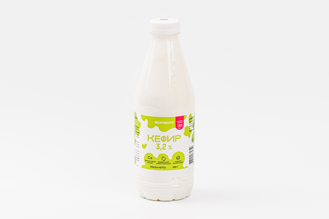 

Кефир Вкусвилл 3,2% в бутылке