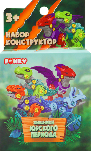 

Конструктор Funky Toys Динозавр, хищник юрского периода в ассортименте 1 шт