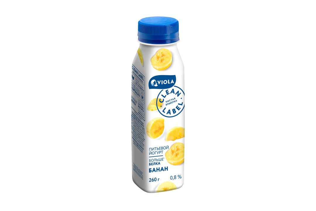 

Йогурт питьевой Viola Clean Label с бананом 0.8%, 260 г