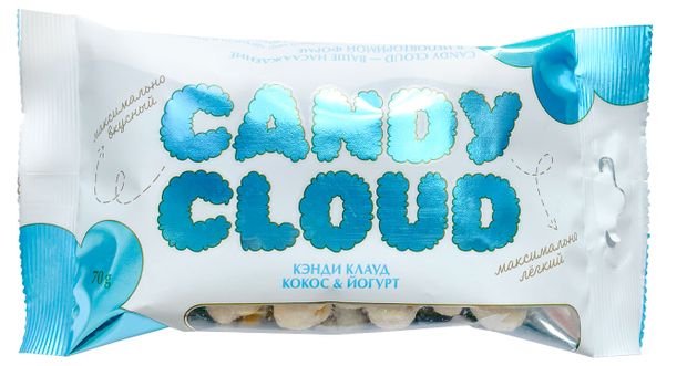 

Попкорн готовый Candy Cloud в глазури со вкусом кокоса и йогурта 70 г