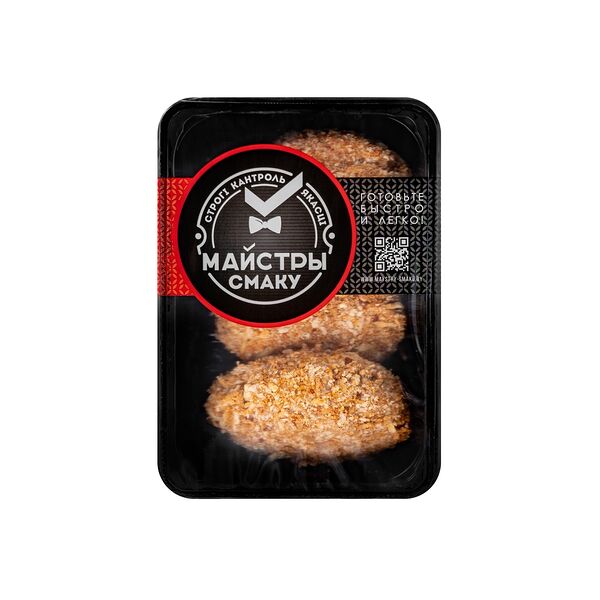 П/ф рубленый из мяса цыплят-бройлеров Шницель Полесский охл ФК (Ф)