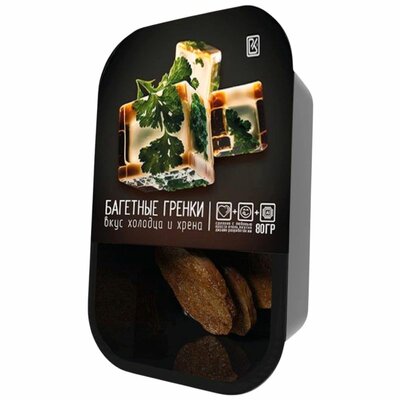 Гренки ВкусноКуб багетные со вкусом холодца и хрена 80 г