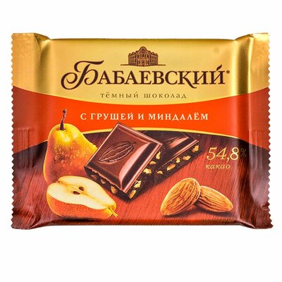 Шоколад темный Бабаевский с грушей и миндалем 70 г