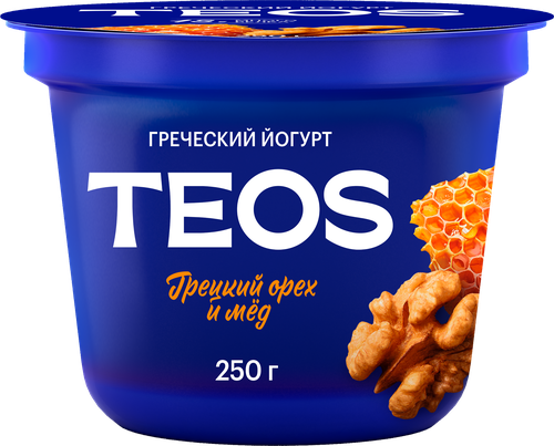 

Йогурт греческий Савушкин Teos Грецкий орех-Мёд 2% 250 г