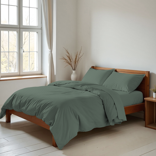 

Пододеяльник Homeclub 200x215 см+/-3 см, страйп-сатин, зеленый