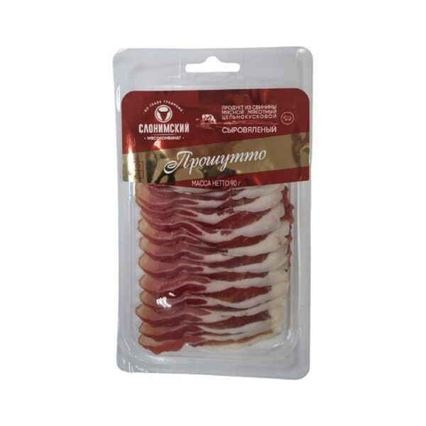 Прод из свинины мясн мякотн цельнокуск с/в Прошутто мод атм серв нар 90г Слонимский мк