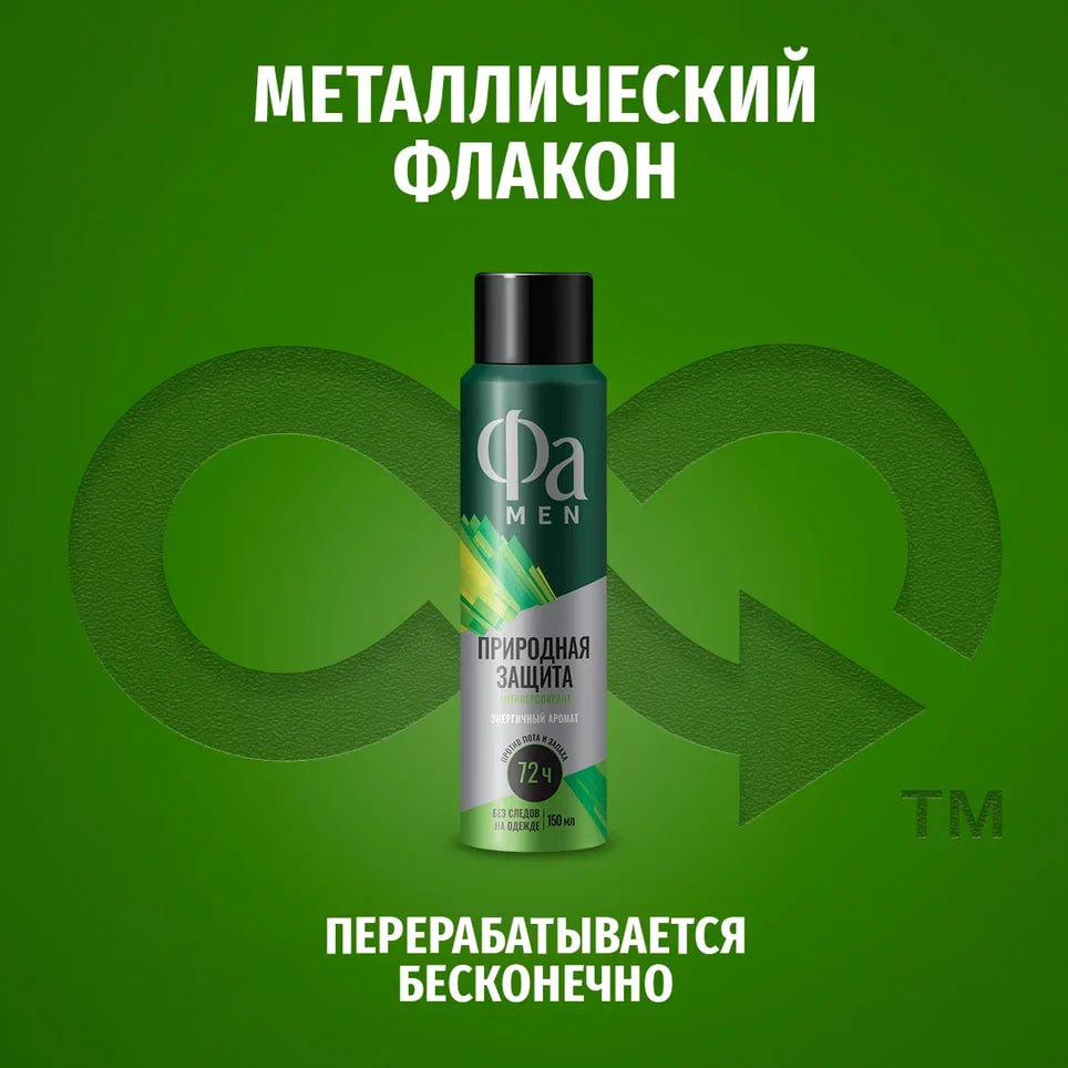 

Аэрозоль дезодорант-антиперспирант мужской Фа Men Природная защита Кактус 150 мл