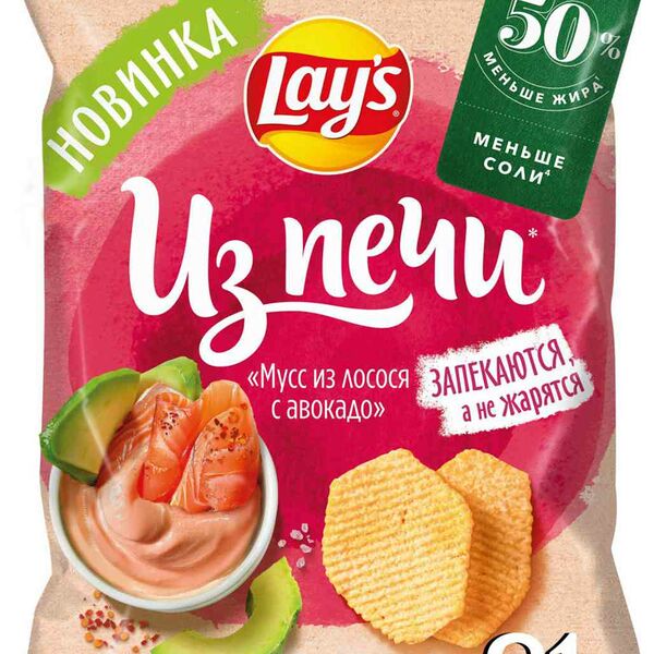 Картофельные чипсы Lay's Из Печи Мусс из лосося с авокадо 81 г