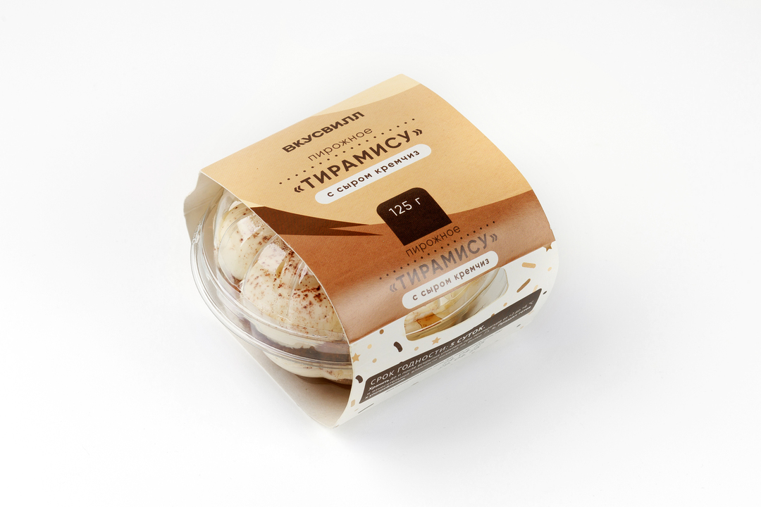 

Пирожное ВкусВилл Тирамису с сыром кремчиз 125 г