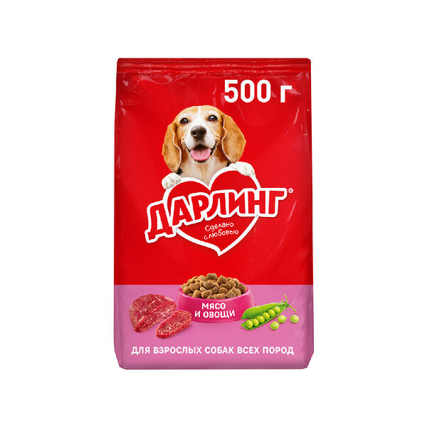 Корм сухой Дарлинг д/собак мясо/овощи 500г