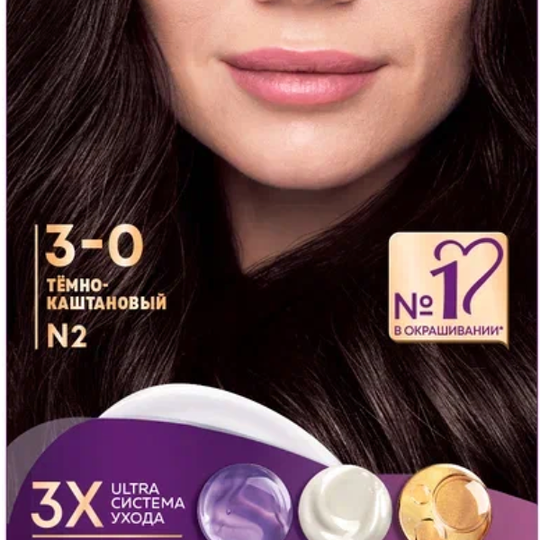 Стойкая крем-краска для волос Палетт Интенсивный цвет 3-0 (N2) Тёмно-каштановый, 110 мл