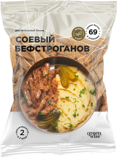 

Бефстроганов Green Wise Соевый текстурированный 150 г