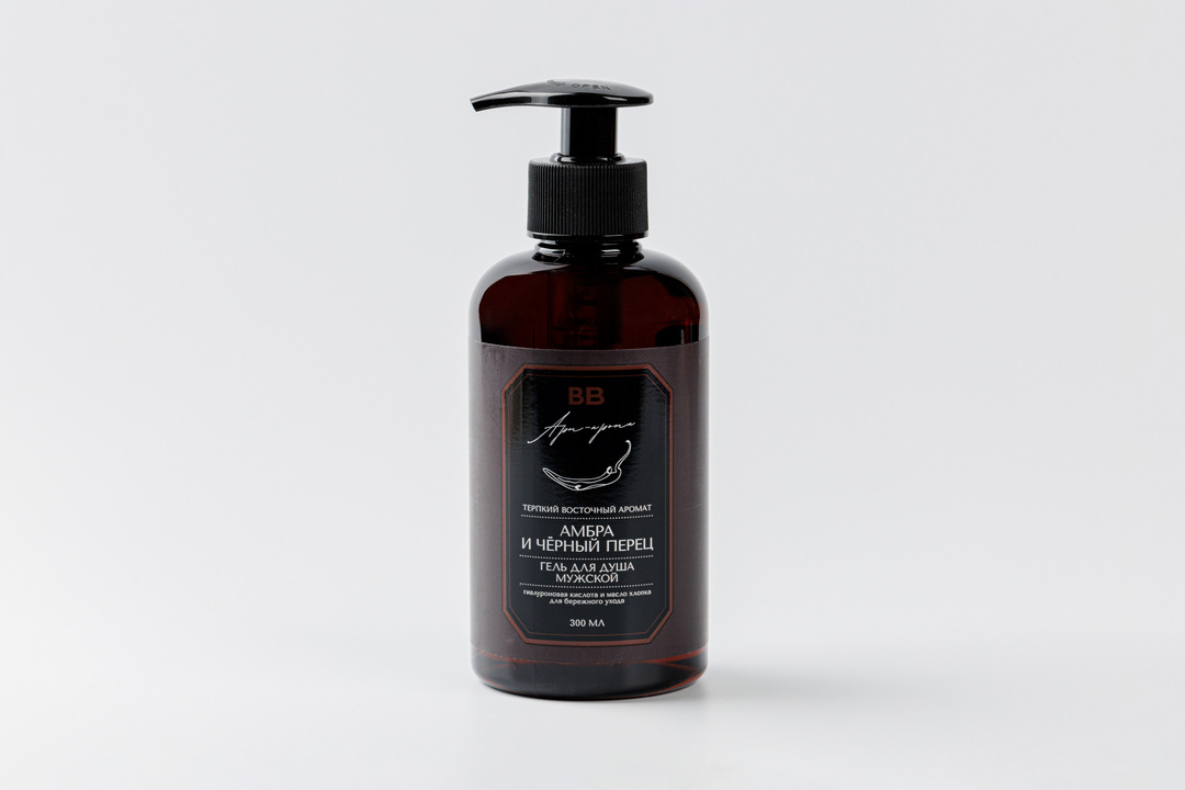 

Гель для душа ВкусВилл мужской Амбра и черный перец, 300 мл