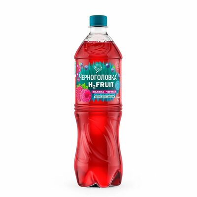 Вода газированная Черноголовка H2 Фрукт (Fruit) с соком малины и черники 1 л